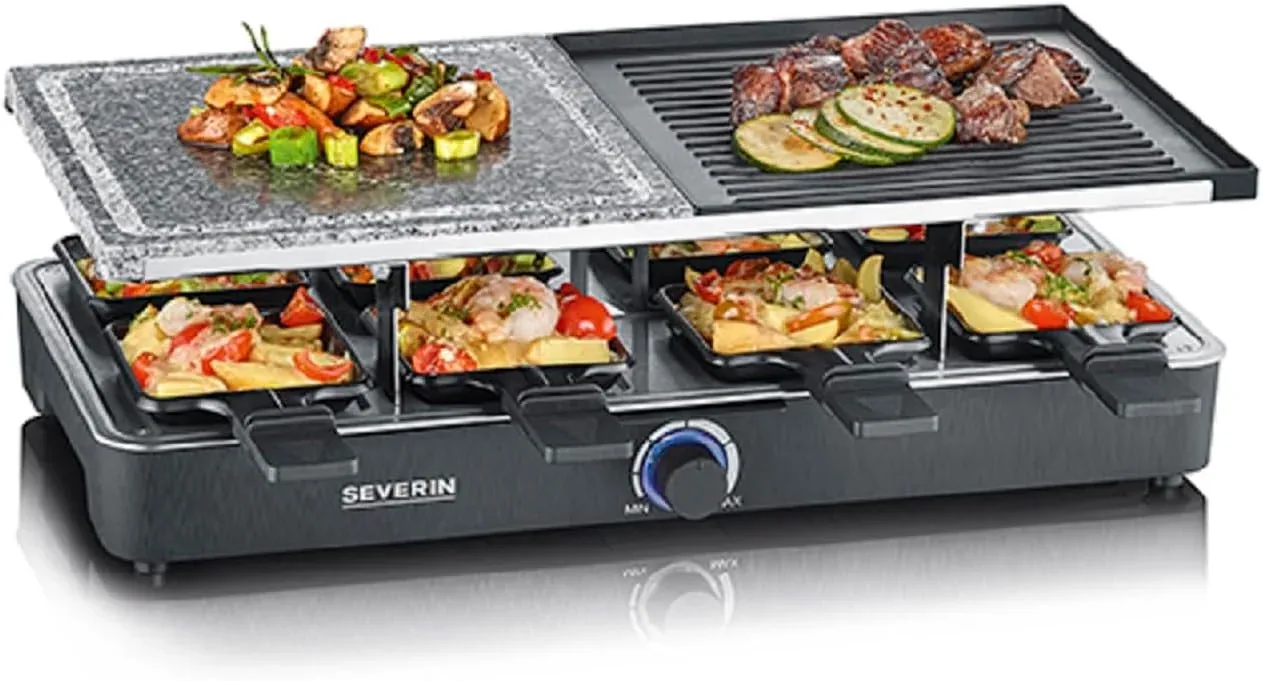 SEVERIN raclette-grill 8 personnes, pierre naturelle